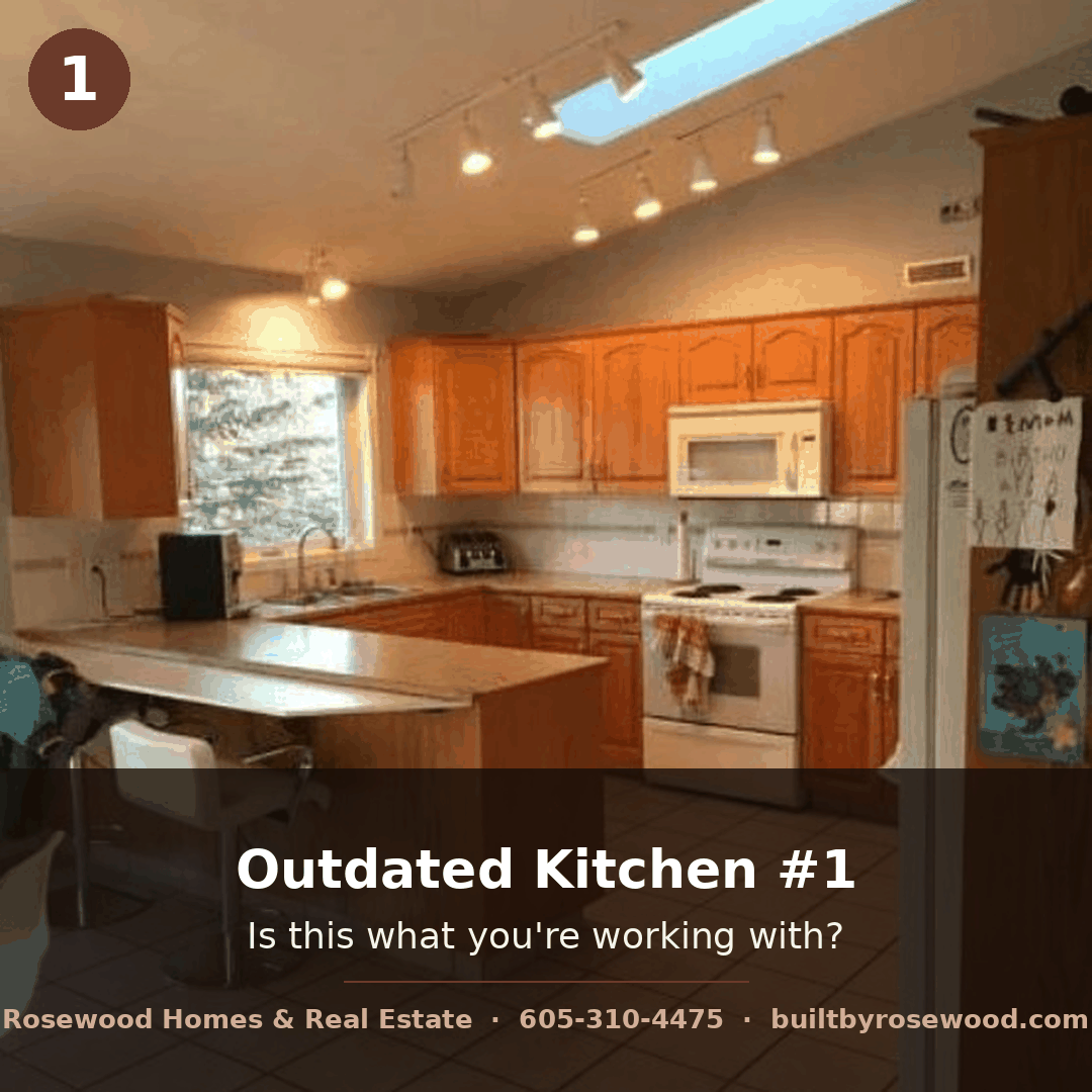 Outdated kitchens in Sioux Falls homes — remodeling cost $45K-$85K